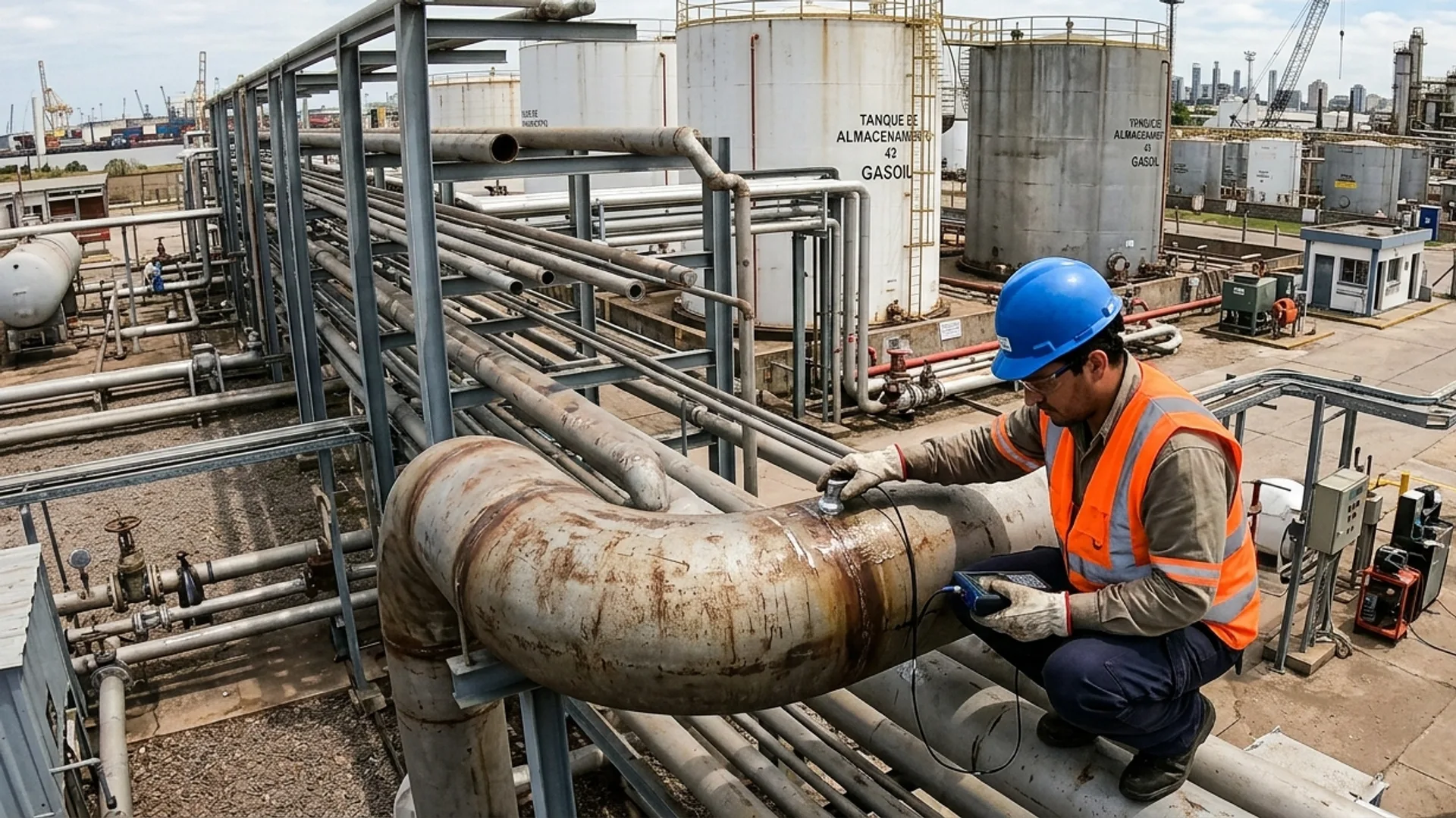 Aplicaciones del ultrasonido en inspección industrial de tanques y tuberías